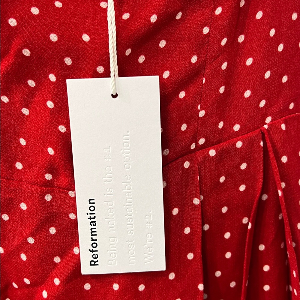 Reformation Red Polka Dot Maxi Dress - Picture 7 of 11